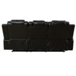 Black Breathing Leather 3-Piece Living Room Recliner Sofa Set--Self-delivery Only - Image 2