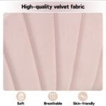 Velvet Upholstered Bed,King Size Bed-5ft 150x200cm  Shell-like Bed With Golden Iron Legs, Height-adjustable Headboard, Wooden Slatted Frame - Image 4