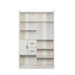 Bookshelf And Bookcase With Pegboard And Drawer, 9 Cubby Display Book Shelves, Modern Wide Wood Shelving Unit For Living Room, White - Image 7