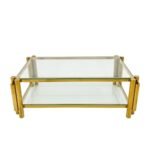 Modern Stainless Steel Coffee Table Set Set Of 3, Double-Layer Clear Tempered Glass Table Top, Coffee Table  Two End Side Table 3-Pieces Sets For Living Room Home Office - Image 3