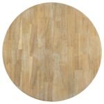 TREXM Farmhouse Extendable Round Dining Table With 16 Leaf Natural Wood - Image 3