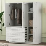 4 Door Wardrobe Armoire Closet With 3 Drawers - Image 2