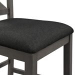 TOPMAX 5 Pieces Counter Height Rustic Farmhouse Dining Room Wooden Bar Table Set With 2 Stools And 2 Chairs, Gray - Image 8