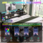 Upholstered Double Bed With USB Charging Function, Storage Headboard And LED Lighting, 5ft King Size Bed Storage Bed Frame 150 X 200 Cm, Wooden Slatted Frame, Grey No Mattress - Image 8