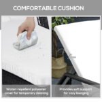 3 Piece Wicker Lounge Chair Set Outdoor Loungers With Armrests Cushion  Headrest  Side Table  Wheel  Black - Image 2