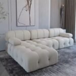 Nordic Modern Apartment Furniture Fabric Buckle Design Sofa Living Room Couch Light Luxury Sponge Sofa For Lock Design - Image 3