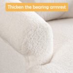 Swivel Chair With Ottoman, Modern Luxury Velvet Swivel Accent Chair, Comfy Round Armchair, Single Sofa Armchair With Lounge Seat For Bedroom Office Reading Spaces,Set Of 1,Off White - Image 10