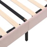 Velvet Upholstered Bed,King Size Bed-5ft 150x200cm  Shell-like Bed With Golden Iron Legs, Height-adjustable Headboard, Wooden Slatted Frame - Image 3