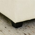 3-Piece Chenille Fabric Upholstered Living Room Furniture Set, Including 3-Seater Sofa AndV2 Loveseat Sofa With Seat And Back Cushion Beige White - Image 2