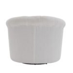 Swivel Chair With Ottoman, Modern Luxury Velvet Swivel Accent Chair, Comfy Round Armchair, Single Sofa Armchair With Lounge Seat For Bedroom Office Reading Spaces,Set Of 1,Off White - Image 9