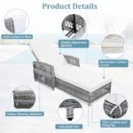 Outdoor Long Lounge Chair, Wicker Lounge Chair With Armrests, Adjustable Terrace Lounge Chair With Detachable Soft Cushions, All-weather Rattan Pool Lounge Chair, Beige Prohibited Platform Temu - Image 6