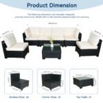 Hot Selling Seven-Piece Sofa Set Table With Sofa Chair Black PE Rattan Outdoor New Design Furniture 7-JH002 Box 3-1-2-3 With White Color Cushion - Image 8