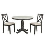 Orisfur. 5 Pieces Dining Table And Chairs Set For 4 Persons, Kitchen Room Solid Wood Table With 4 Chairs - Image 7