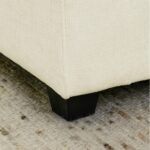 2-Piece Chenille Fabric Upholstered Living Room Furniture Set, Including 3-Seater Sofa And Loveseat Sofa With Seat And Back Cushion Beige White - Image 4