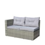 4 Piece Patio Sectional Wicker Rattan Outdoor Furniture Sofa Set With Storage Box Grey - Image 5