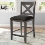 TOPMAX 5 Pieces Counter Height Rustic Farmhouse Dining Room Wooden Bar Table Set With 2 Stools And 2 Chairs, Gray - Image 9