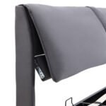 Upholstered Bed,Super King Size Bed-6ft  180X200cm, Hydraulic Bed, Three Drawers, Bed Box For Storage, Slatted Frame With Headboard, Without Mattress, Velvet, Grey - Image 3