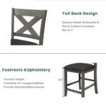 TOPMAX 5 Pieces Counter Height Rustic Farmhouse Dining Room Wooden Bar Table Set With 2 Stools And 2 Chairs, Gray - Image 7