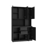 Freestanding Kitchen Pantry Cabinet Cupboard With 6 Doors,3 Shelves And 2 Drawer,Versatile Wardrobe & Kitchen Cabinet,Craft Storage Cabinet,Laundry Room Storage For Kitchen Black - Image 8