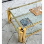 Modern Stainless Steel Coffee Table Set  Set Of 2, Double-Layer Clear Tempered Glass Table Top, Coffee Table  End Side Table 2-Pieces Sets For Living Room Home Office - Image 7