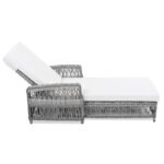 Outdoor Long Lounge Chair, Wicker Lounge Chair With Armrests, Adjustable Terrace Lounge Chair With Detachable Soft Cushions, All-weather Rattan Pool Lounge Chair, Beige Prohibited Platform Temu - Image 4