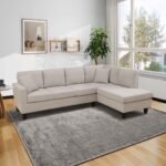 Off-White Short Fur Fluffy Fabric 2-Piece Left Side L-Shaped Living Room Sofa Set--Only Supports Self Pickup - Image 5