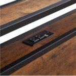 King Size Metal Platform Bed Frame With Wooden Headboard And Footboard With USB LINER - Image 3