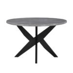 Amy - Round Faux-Marble Dining Table - Gray - Image 2