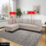 Off-White Short Fur Fluffy Fabric 2-Piece Left Side L-Shaped Living Room Sofa Set--Only Supports Self Pickup