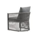 Set Of 2 Modern Gray Curved Aluminum Lounge Chair With Stylish Rope-Weave Design And Cushioned Comfort, Perfect For Outdoor Living - Image 6