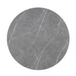 Amy - Round Faux-Marble Dining Table - Gray - Image 5