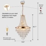 Golden Crystal Chandelier, Large Modern Luxury Chandelier For Living Room, Dining Room, Bedroom, Hallway - Bulb Not Included Unavailable Platforms- Temu - Image 2