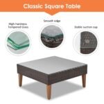 4-Piece Outdoor Wicker Sofa Set, L-Shape Patio Furniture With Colorful Pillows - Image 8