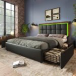 PU Belt, LED Strip And Bed Frame With 4 Drawers - Image 4