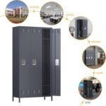 15 Doors Metal Lockers For Employees For Offices School Gyms Home,Assembly Required,Dark Gray - Image 3