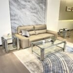 Modern Stainless Steel Coffee Table Set Set Of 3, Double-Layer Clear Tempered Glass Table Top, Coffee Table  Two End Side Table 3-Pieces Sets For Living Room Home Office - Image 6