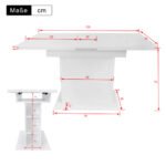 Extendable Dining Table, Dining Table With Storage, Rectangular Dining Table, Coffee Leisure Table, Modern Simple Iron Dining Table, Space-saving Multifunctional Dining Table, White - Image 6