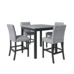 TOPMAX 5-Piece Counter Height Dining Set, Wood Table  Chairs Stools W Footrest - Image 8