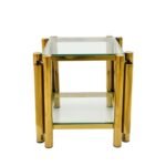 Modern Stainless Steel Coffee Table Set Set Of 3, Double-Layer Clear Tempered Glass Table Top, Coffee Table  Two End Side Table 3-Pieces Sets For Living Room Home Office - Image 9