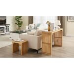 Pine Dining Bench And Table, Indoor Wood Bench For Entryway,Living Room,Kitchen And Bedroom Table And Bench Set  Nature, Bench  Table Small Tempered Glass Included - Image 9