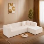 Modular L-Shaped Sectional Floor Couch, Deep Seat Tufted Comfy Sofa Set With Chaise For Living Room - Image 5