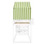 Bunk Bed, Teen Bed, Children's Bed, 3ft 90x190cm, MDF  Pinewood  Plywood, Decorative Canopy, Corner Staircase, With A Small Picture Bookshelf, White  Green - Image 8