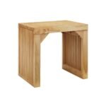 Pine Dining Bench And Table, Indoor Wood Bench For Entryway,Living Room,Kitchen And Bedroom Table And Bench Set  Nature, Bench  Table Small Tempered Glass Included - Image 7