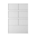 Tall Bedroom Armoire Wardrobe Closet Clothing Storage Cabinet With Hanging Rod Barn Door Drawers Open Shelves,White - Image 2
