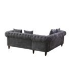 Black Flannelette 2-Piece Couch Living Room Sofa Set - Image 6