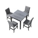 TOPMAX 5-Piece Counter Height Dining Set, Wood Table  Chairs Stools W Footrest - Image 5