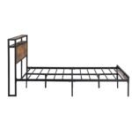 King Size Metal Platform Bed Frame With Wooden Headboard And Footboard With USB LINER - Image 10