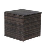 4 Piece Patio Sectional Wicker Rattan Outdoor Furniture Sofa Set With Storage Box Brown - Image 5