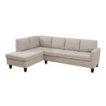 Off-White Short Fur Fluffy Fabric 2-Piece Left Side L-Shaped Living Room Sofa Set--Only Supports Self Pickup - Image 7