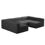 104.3270.86 Modular Sectional Sofa Sleeper Couch, Sectional Sofa With Chaise And Ottoman, Convertible U Shaped Modular Sofa Set. Compressed Sponge, Dark Grey - Image 10
